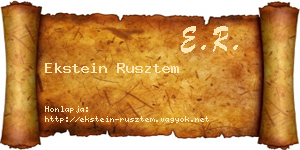 Ekstein Rusztem névjegykártya